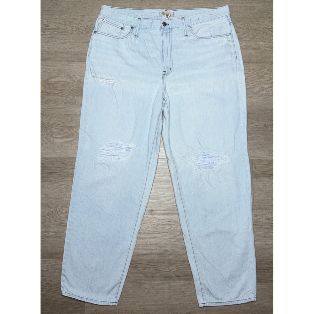 Madewell Jeans Womens 32 The Slouchy Boyjean Light Wash Denim